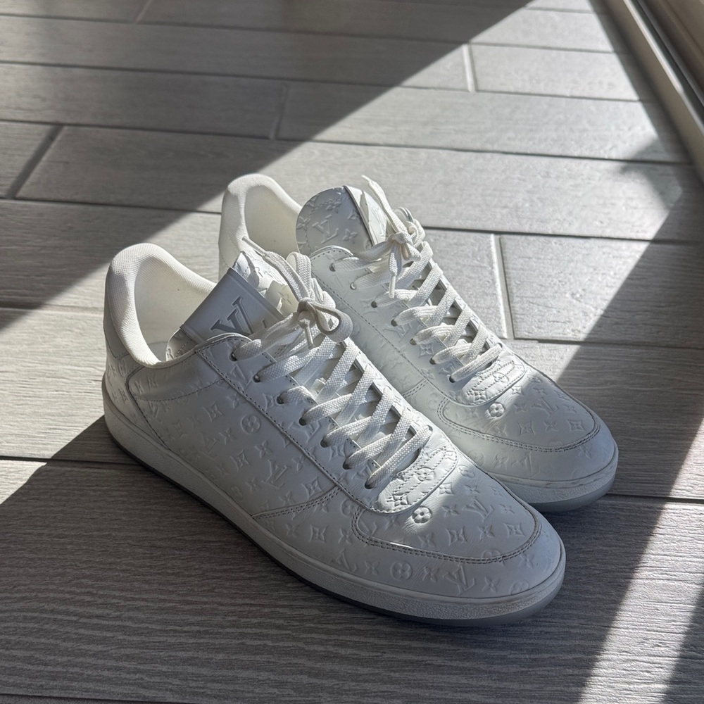 Louis Vuitton White Embossed Sneakers